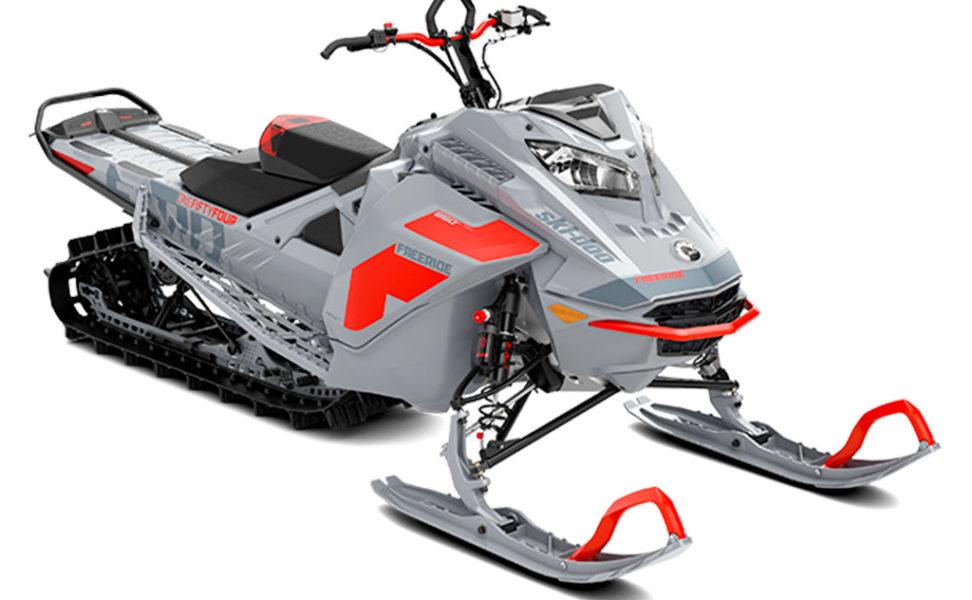 Syvän lumen moottorikelkka Ski-Soo Freeride 850 E-TEC, vuosimalli 2021, väri Can-Am Red, Catalyst Grey, Catalyst Grey